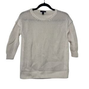 J.Crew Cream Open Knit Sweater Cotton Lightweight Top Womens XXS SoftGirl Chic